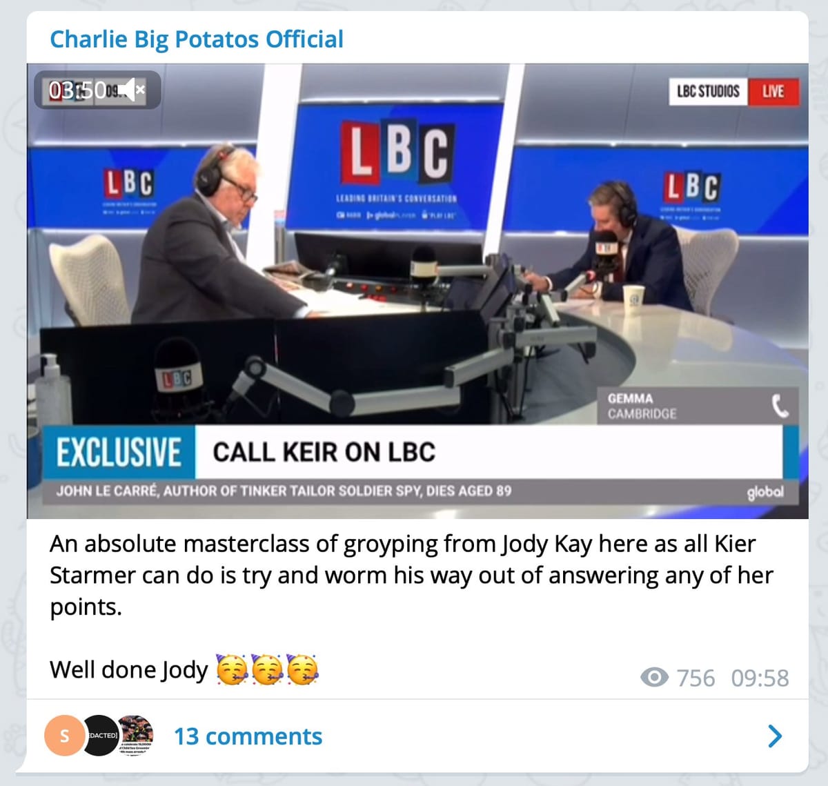 Labour Leader Confronted by Far-Right Activist on Radio Show